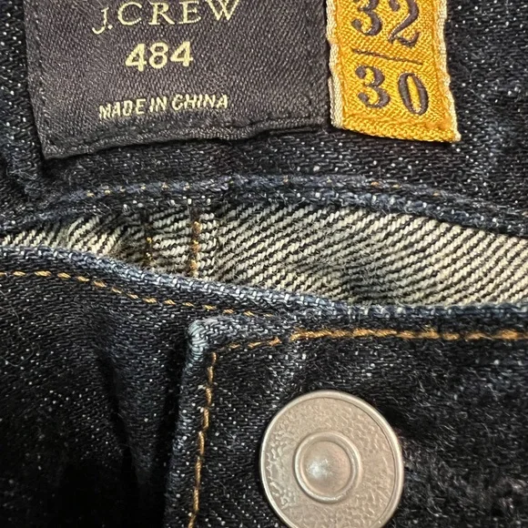 J.Crew Men’s 484 Blue Dark Wash Denim Jeans - Picture 4 of 5